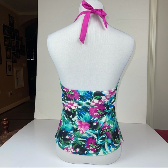 Athleta Halter Tankini Swim Top Tropical Floral S - Picture 6 of 14